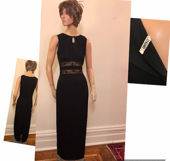 Vintage RAMPAGE 90's black formal gown with peekab