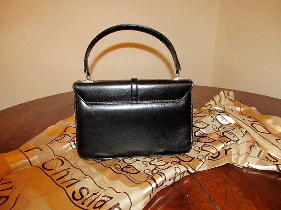 60’s Black Leather Handbag By Paramount, Montreal - image 2