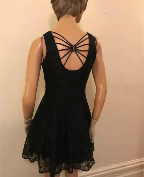 Vintage Black Lace Party Dress - image 2