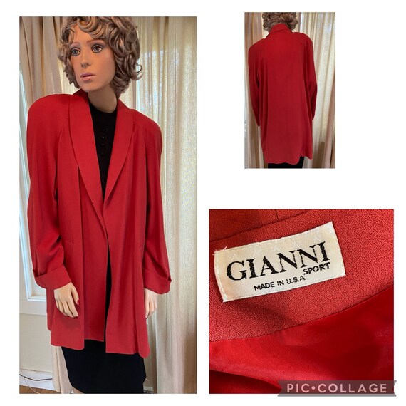 Vtg Gianni Sport Red Swing Coat Small