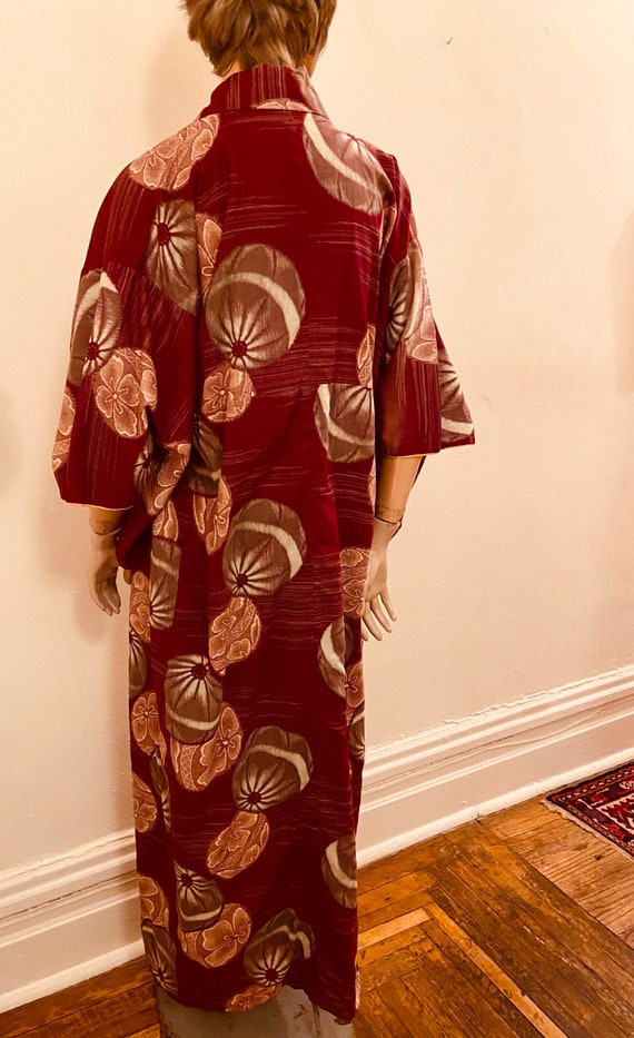 40’s Traditional Maroon Japanese Kimono - image 2