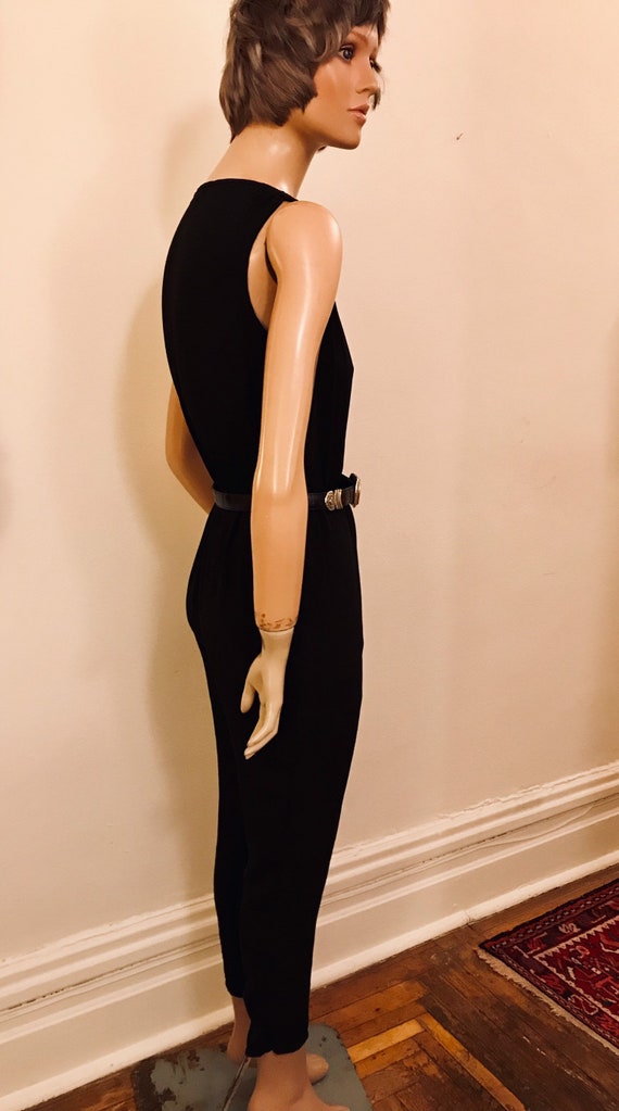 SALE 90's  Joyce Leslie Black Crepe Jumpsuit, cas… - image 5