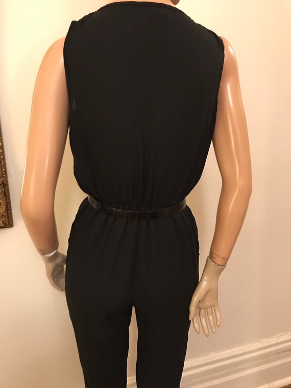 SALE 90's  Joyce Leslie Black Crepe Jumpsuit, cas… - image 4