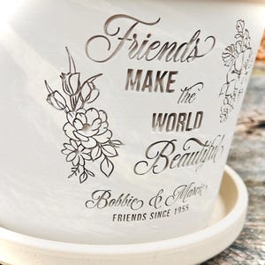 Engraved Terra Cotta Flower Pot: Personalized Friendship Gift