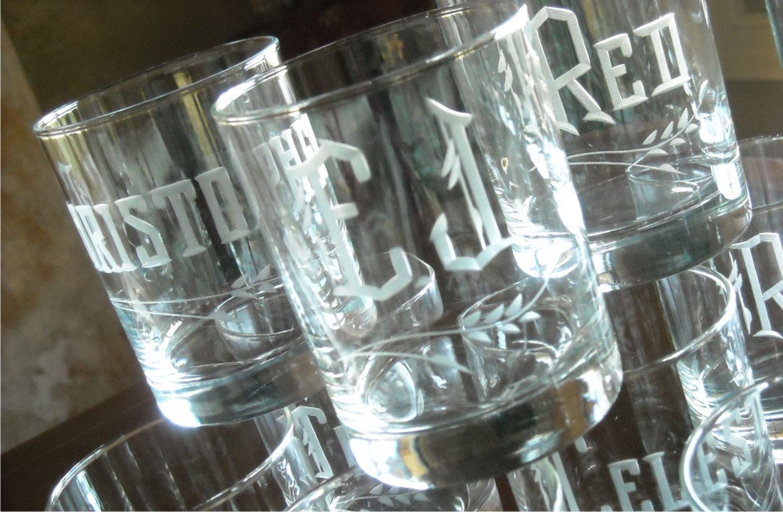 Personalized Dinner Party Place Setting Beverage Glasses Etsy