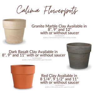 Couples Gift Deep Etched Custom Clay Flower Pot Engraved Flowerpot Terra cotta Planter White Granite Marble, Red, or Basalt Clay image 4