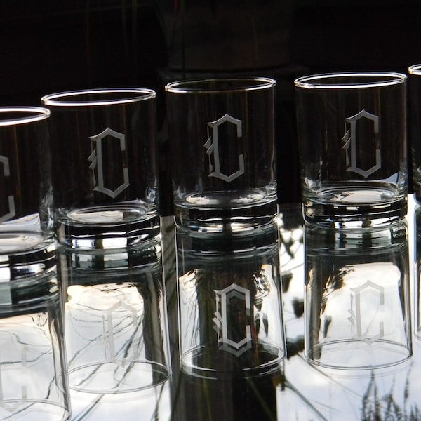 Monogram Double Old Fashion Glasses Etsy
