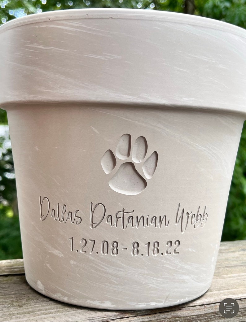 Engraved Pet Memorial Flower Pot Custom Carved Terra Cotta Etsy