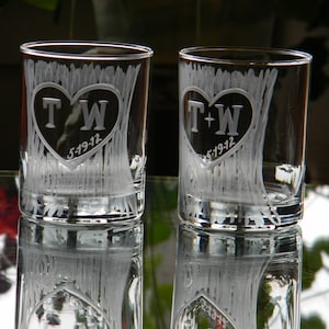 Wedding, Anniversary or Engagement Carved Tree Trunk Rock DOF Glasses ...