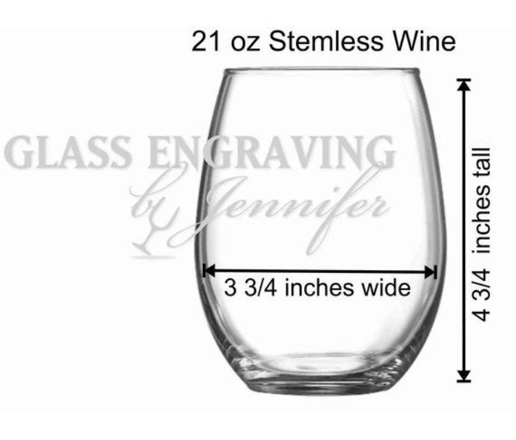 21 Oz. Stemless Wine Glass Party Favor | Etched Wine Glass Place Setting |  Personalized Stemless Wine Glass With Name - Etsy