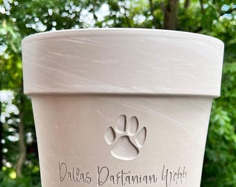 Engraved Pet Memorial Flower Pot: Custom Terra Cotta Planter