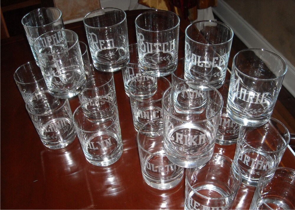 Personalized Dinner Party Place Setting Beverage Glasses Etsy