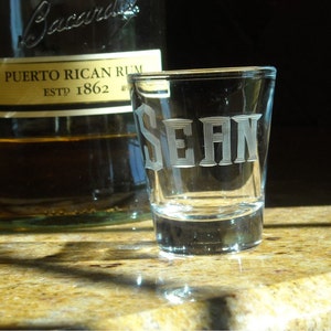 Set of 4 Hand Engraved Shot glasses with name or initials image 3