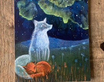 Spirit of the Fox Greetings Card by Hannah Willow