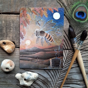 La carte de voeux Amber Journey par Hannah Willow Bees lors de leur voyage