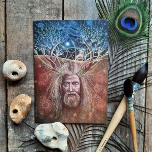 The Lost God of the Hills Grußkarte von Hannah Willow Die Feier des Gottes des Waldes