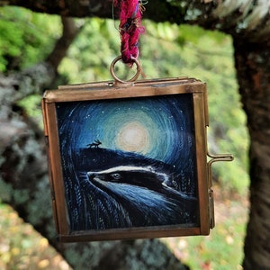 Badgers in double-sided small metal frame