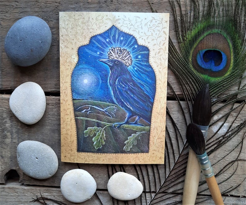 The Crow es Dream Karte 5er Pack Grußkarten von Hannah Willow - Etsy