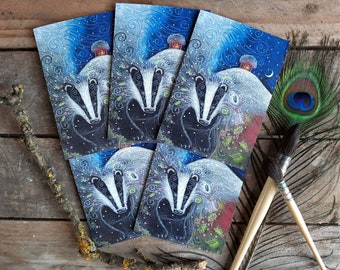 Cartes de Noël Blaireau de Noël : paquet de cartes de voeux A6 Hannah Willow