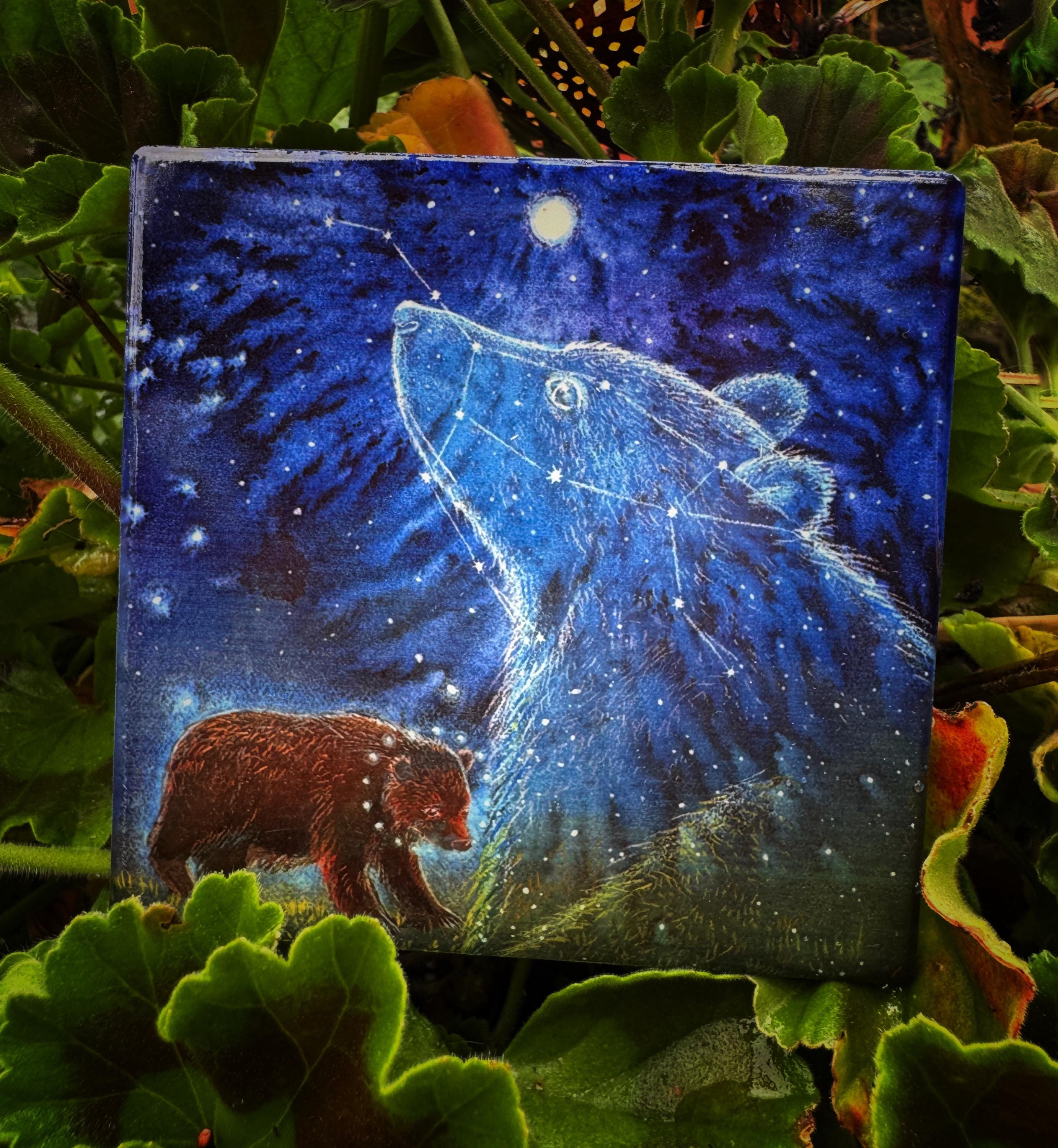 Ceramic Bear Coaster: Vibrant Drink Coaster - Etsy