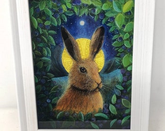 Framed Giclee print of 'In the Valley of the Hare' by Hannah Willow
