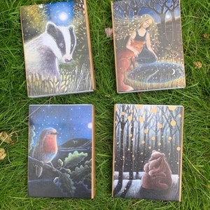 Pacote de 8 cartas com animais da paisagem britânica. packs especiais para Primavera, Verão, Outono ou Inverno. Pacotes de cartões de felicitações