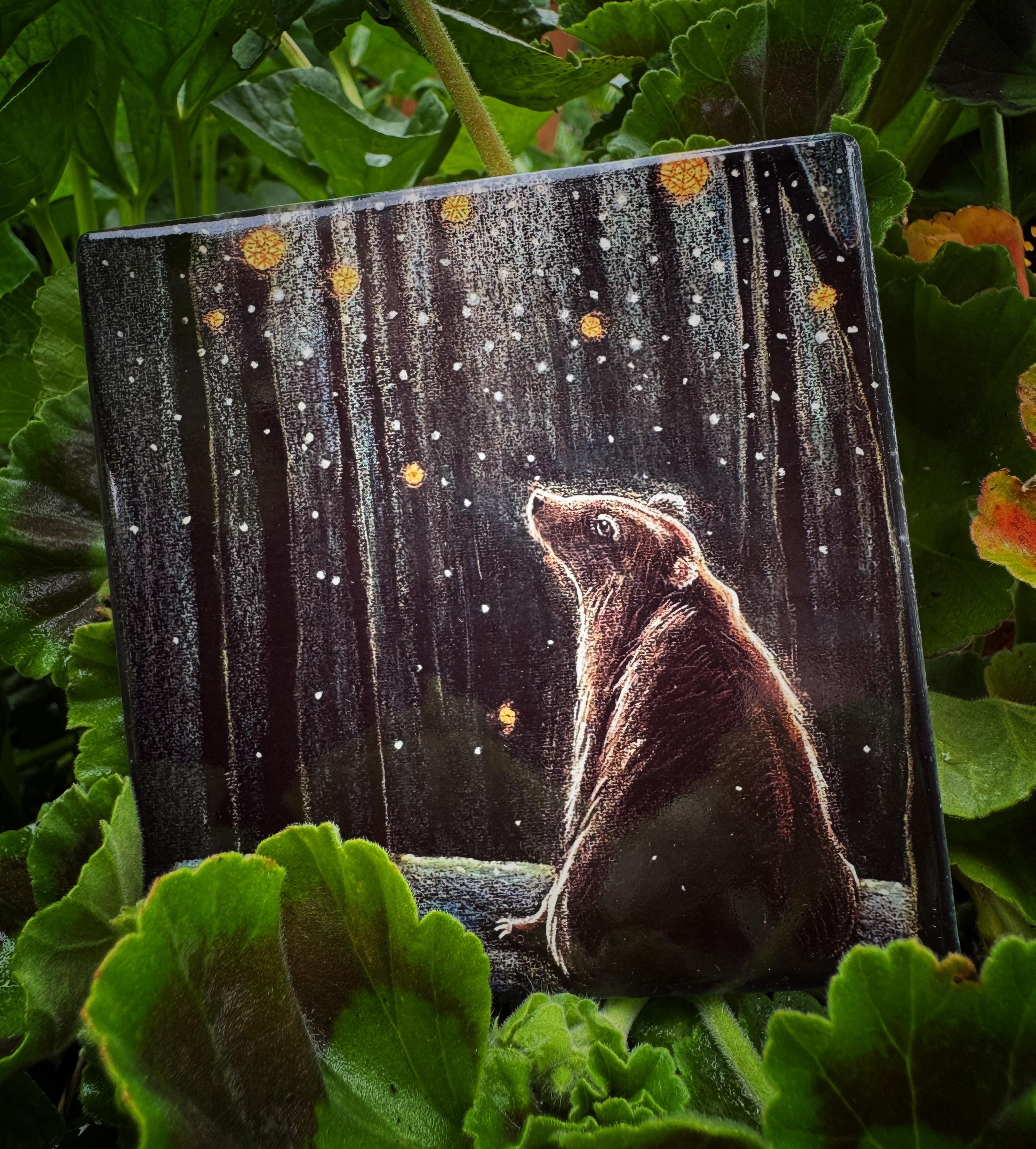 Ceramic Bear Coaster: Vibrant Drink Coaster - Etsy