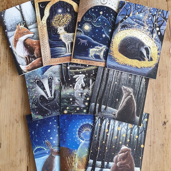 Weihnachtskartenset mit alten Lieblingskarten und neuen Karten von Hannah Willow