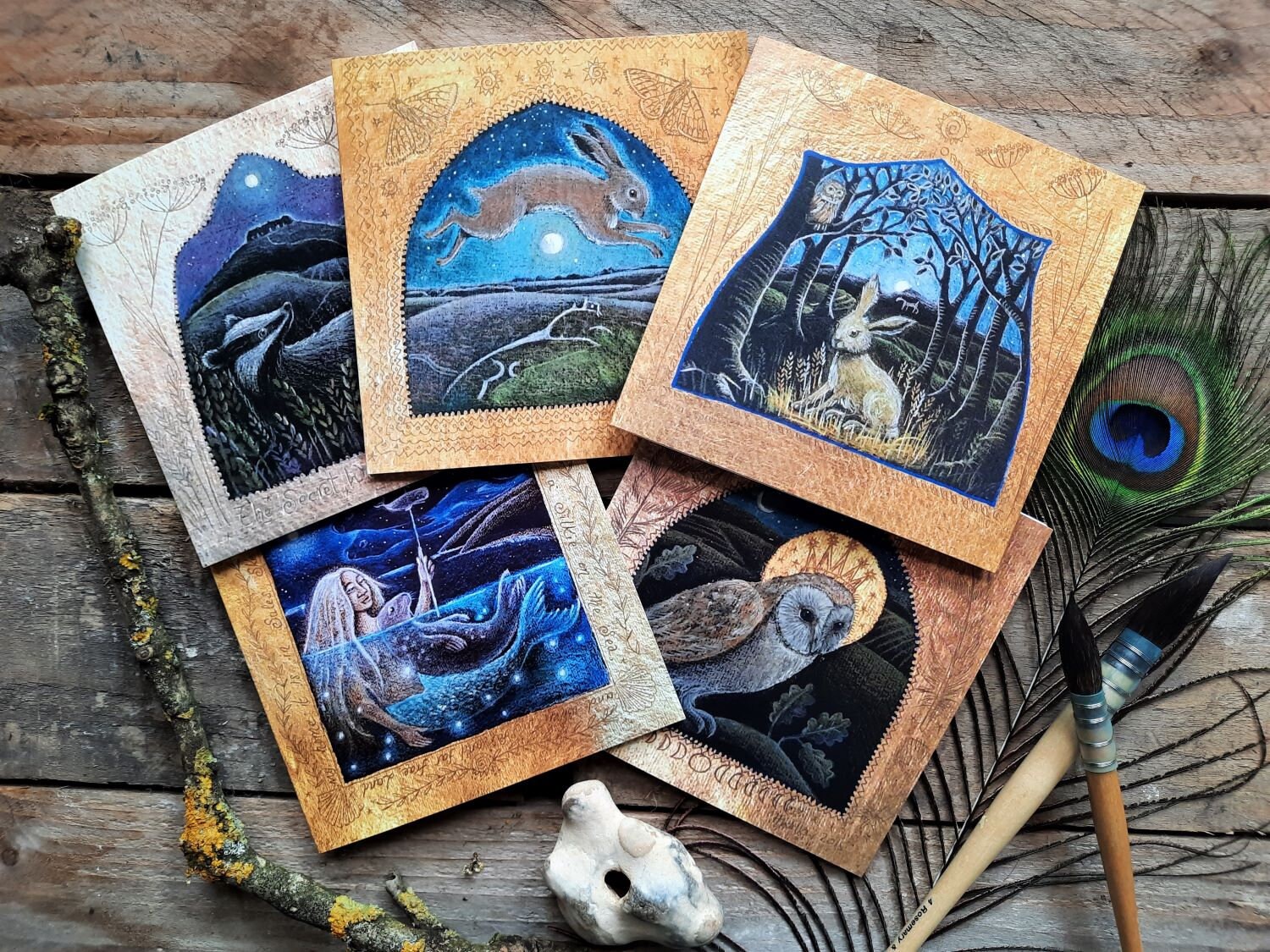 The Summer Harvest Greetings Card Pack of 5 by Hannah Willow