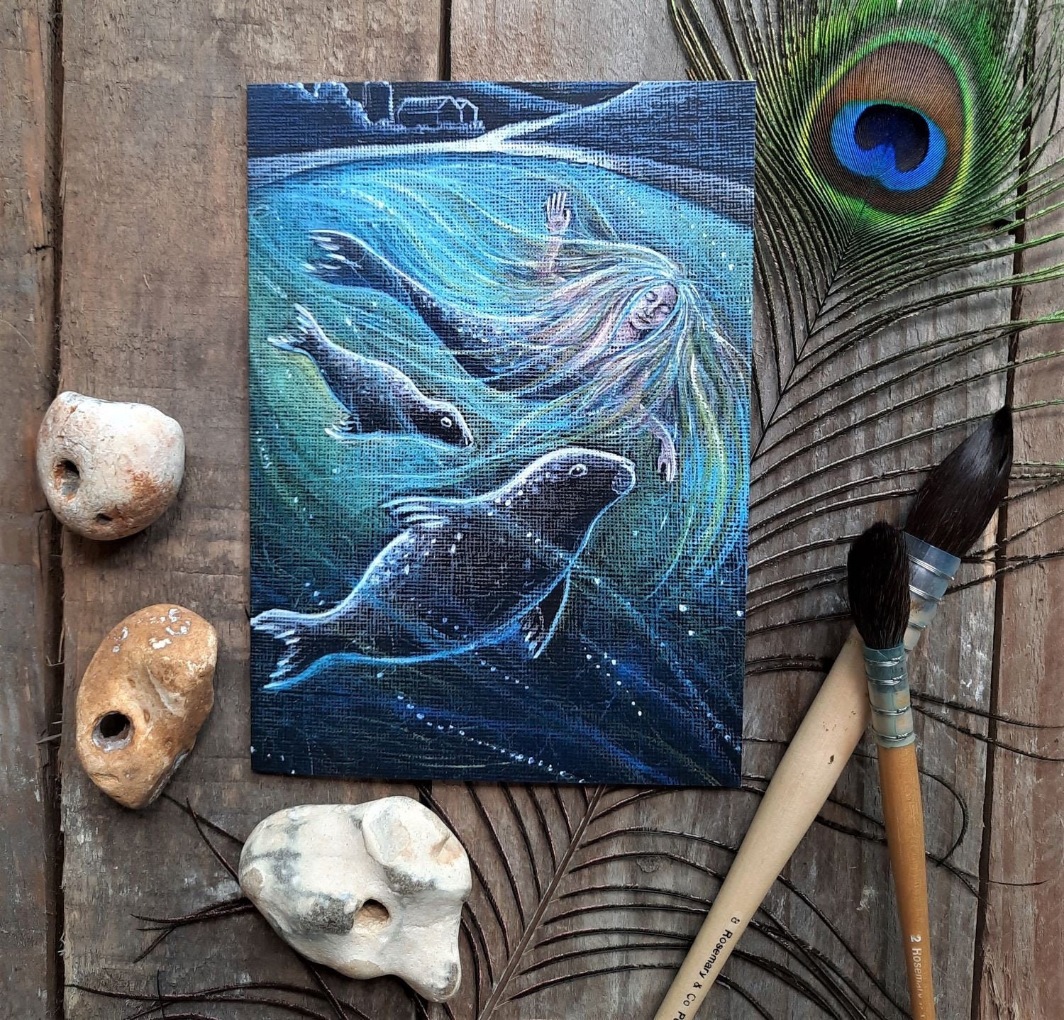 Selkie Of Sules Skerry Greetings Card By Hannah Willow Seals Etsy