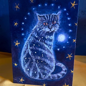 Magical Moonlight Greetings Card von Hannah Willow. Hase, Kaninchenkarte