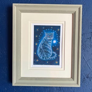 Magical moonlight signed and numbered limited edition print. Giclee print of robin