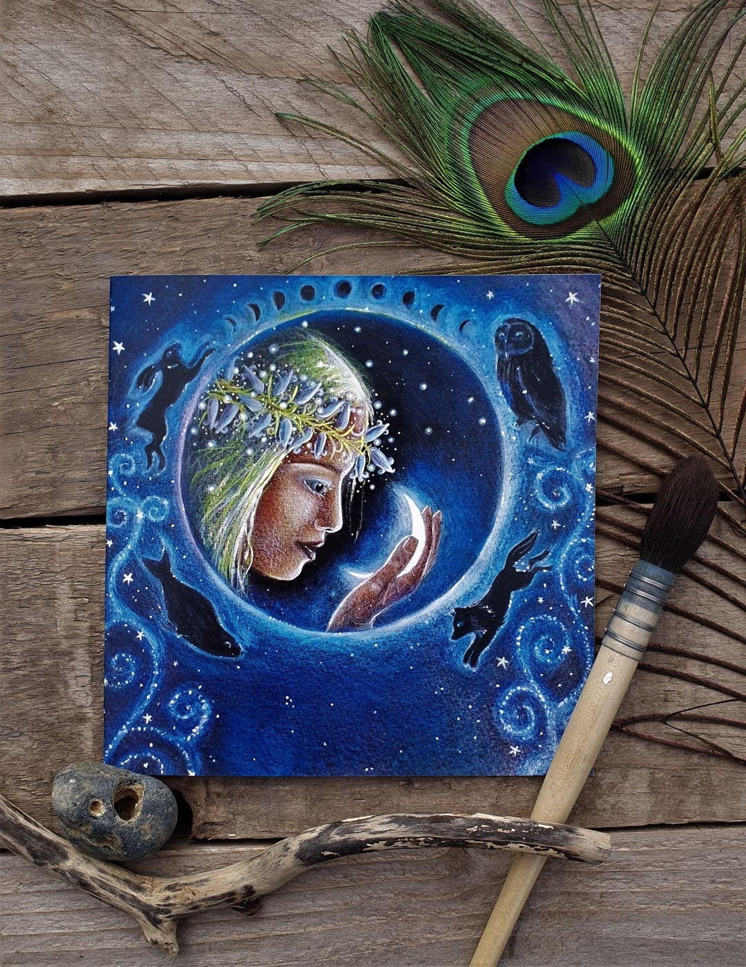 Light of the Moon Greetings Card by Hannah Willow - Etsy