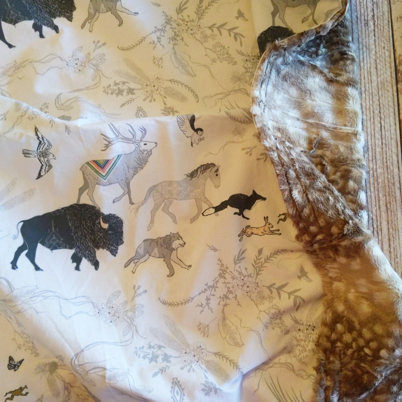 Bison Baby Bedding Mountain Crib Sheet Elk Baby Blanket | Etsy