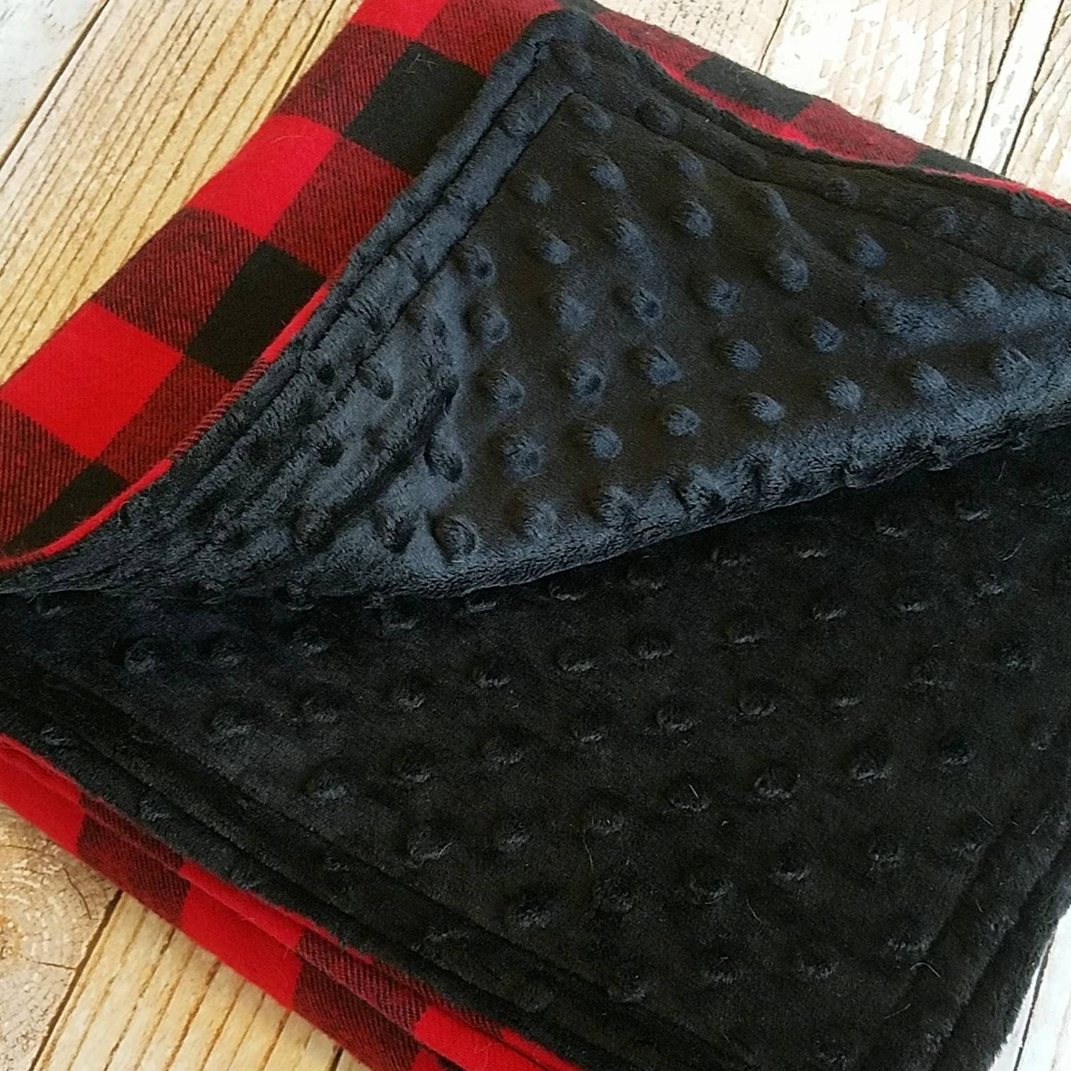 Minky Baby Blanket Minky Blanket Black Red Baby Blanket Etsy
