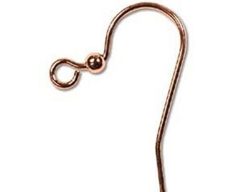 144 Bright Copper French Hooks with Ball