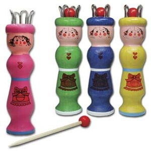 Adorable German-made 4-Prong Wooden Knitting Doll/Spool for Wire & Bead Knitting