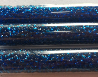Miyuki  8/o Seed Beads TRANSPARENT CAPRI BLUE Three (3)  22 Gram Tubes 66 Grams!