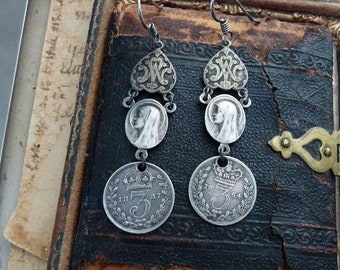 Antique Virgin Mary Earrings, Talismans for the Passionate, by RusticGypsyCreations