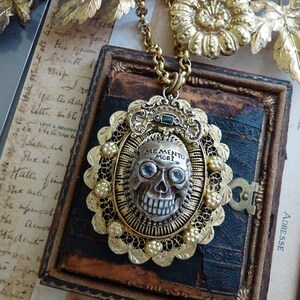 SALE:  Antique Vintage Memento Mori Pendant Necklace, A Gothic Talisman for the Alchemist, by RusticGypsyCreations