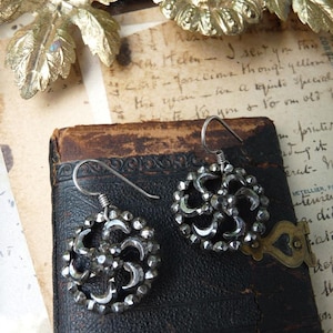 Antique Victorian Riveted Cut Steel Button Earrings, by RusticGypsyCreations