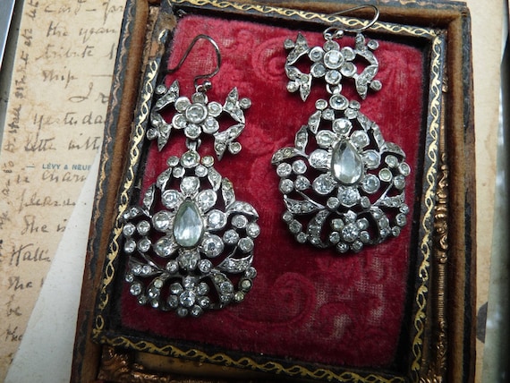 SALE: Antique Girandole Earrings, Georgian Victor