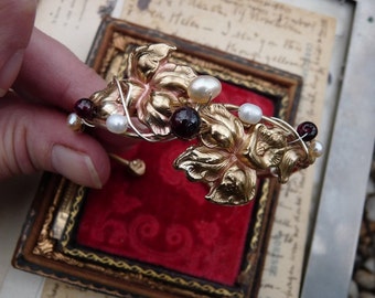 Vintage Art Nouveau Iris Adjustable Bracelet, offered by RusticGypsyCreations