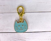 Knitting crochet stitch marker, cat progress keeper, stitch marker with lobster clasp, kitten