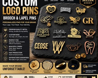 Custom Logo Brooch, Personalized Badge Pin, Enamel Pins, Lapel Pins for Business, Gift for Him, Custom Pins For Staff Uniform, Logo Gifts