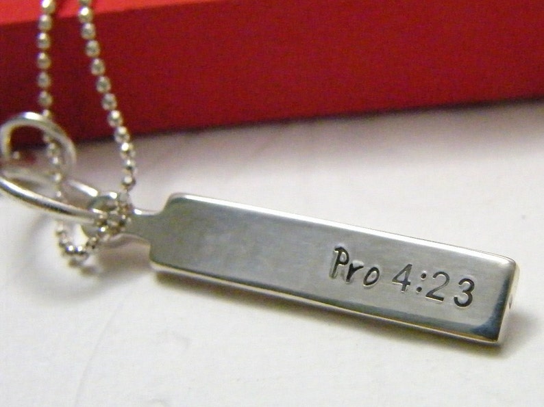 Biblical guidance necklace guard your heart hand stamped Etsy