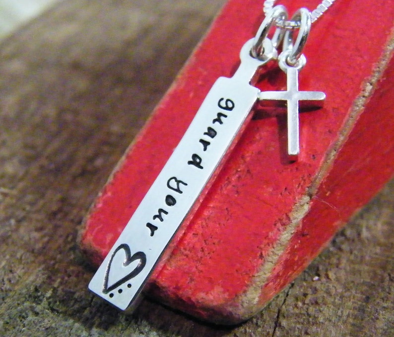 Biblical guidance necklace guard your heart hand stamped Etsy