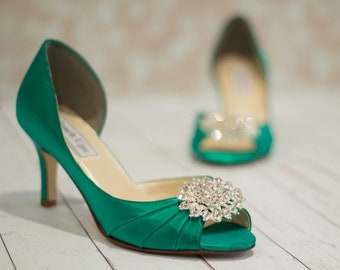 Emerald Green Heels | Etsy