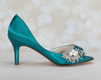 teal bridesmaid shoes