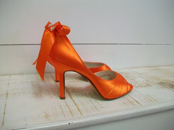 orange shoes heels